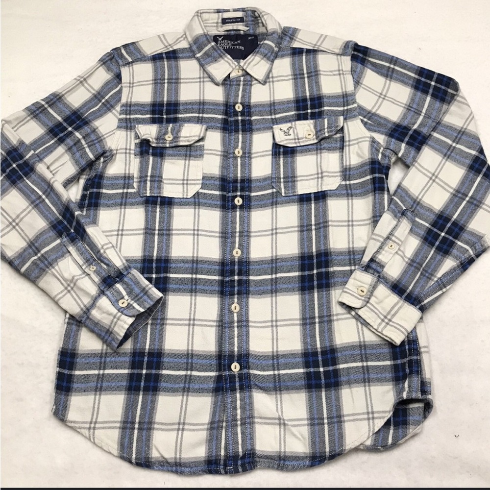 American Eagle Thick Button Down Flannel Top - image 1